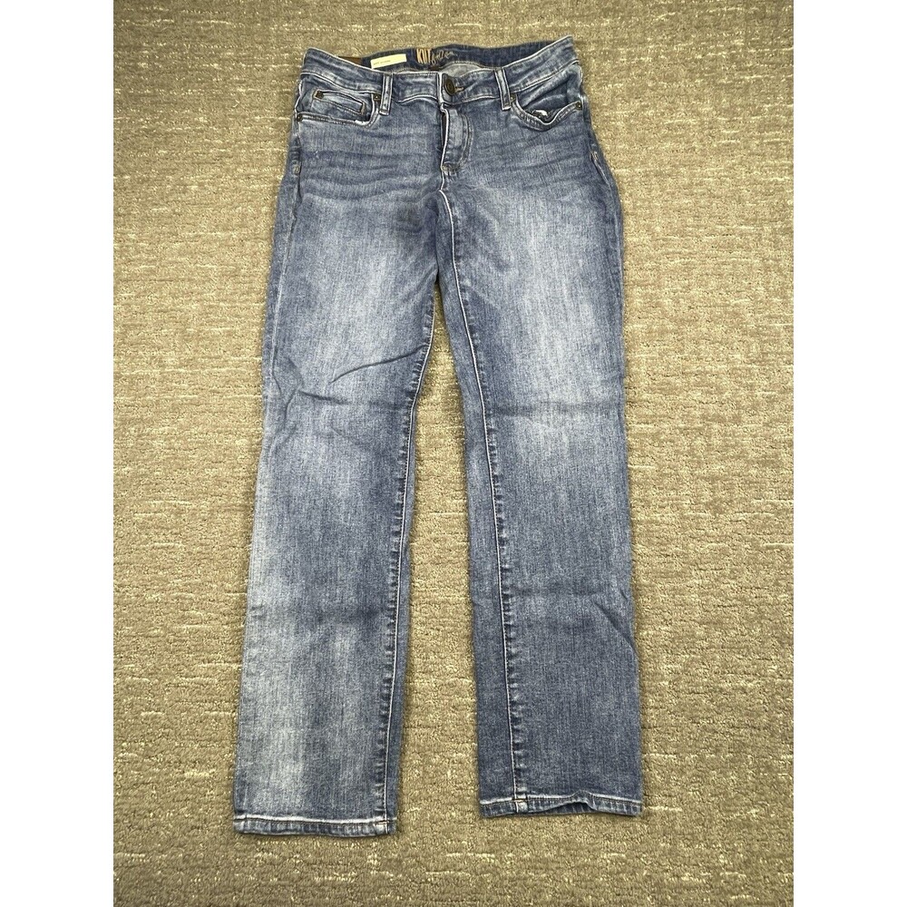 KUT From The Kloth Size 6 Katy Boyfriend Jeans Medium Wash Stretch Straight Leg